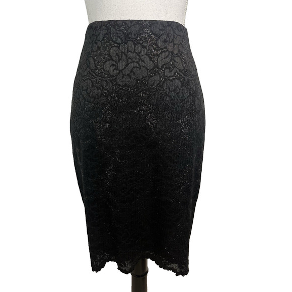 Liz Claiborne Skirt size 10 Black Lace Straight Pencil Knee Cocktail Wedding - Picture 1 of 8